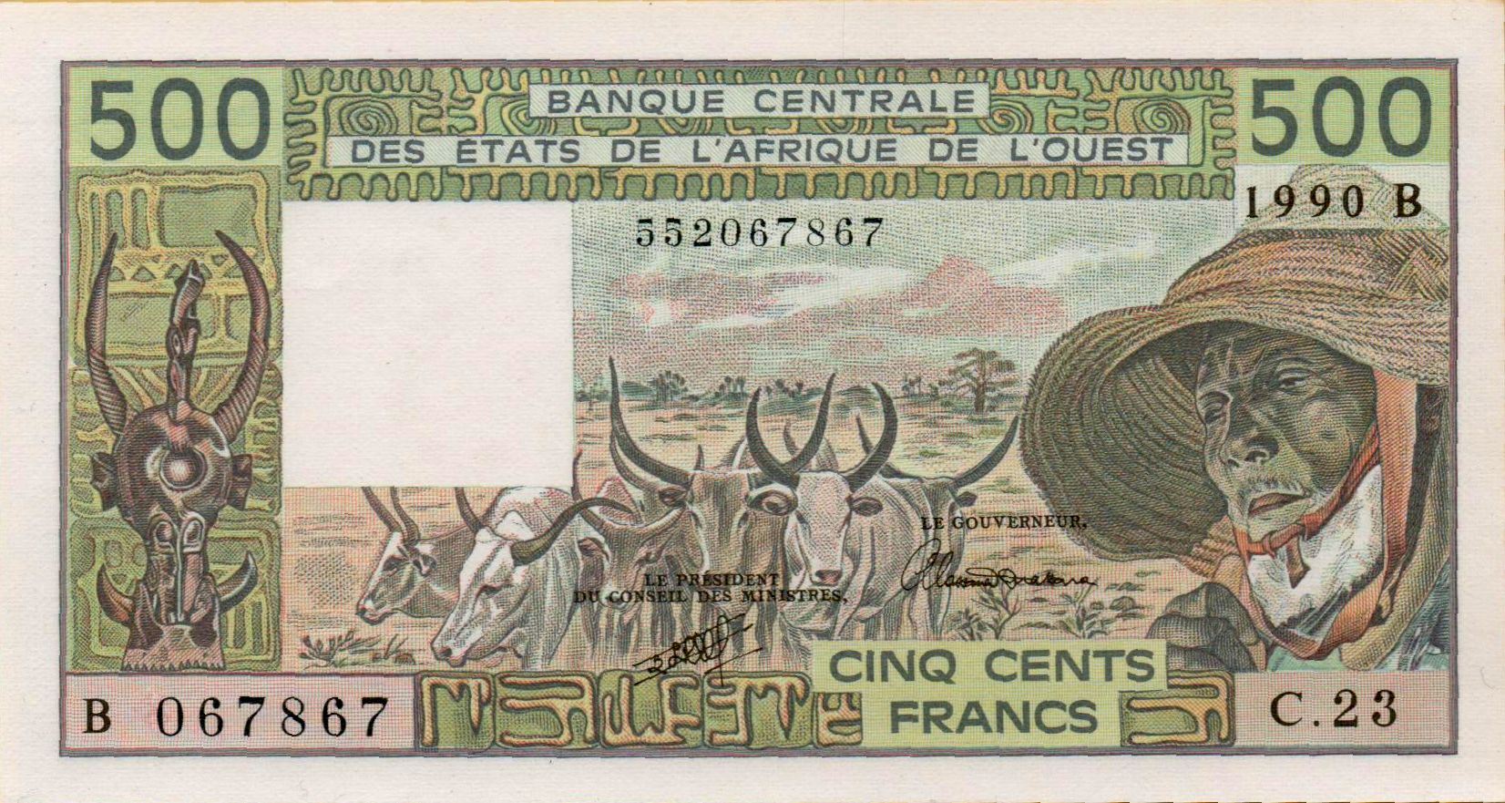 Benin (W.A.S) 500 1990 UNC P-206B/m